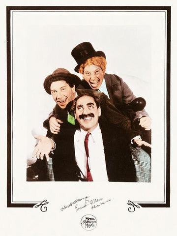 Marx Brothers - Publicity Photo - Groucho, Chico and Harpo White Modern Wood Framed Art Print with Double Matting by Hollywood Photo Archive