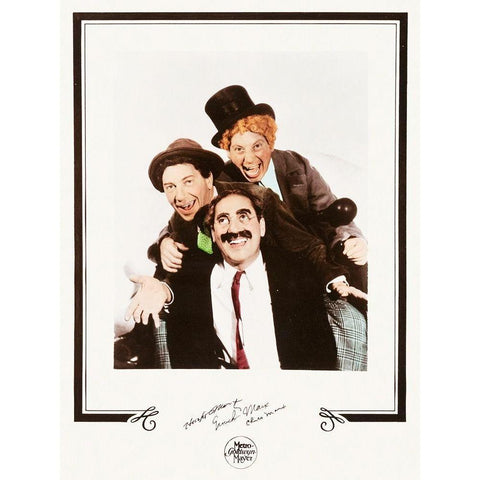 Marx Brothers - Publicity Photo - Groucho, Chico and Harpo White Modern Wood Framed Art Print by Hollywood Photo Archive