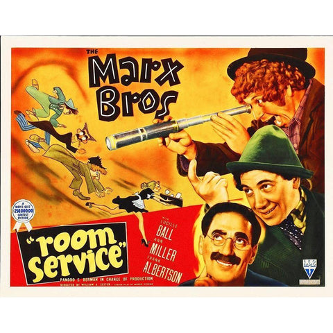 Marx Brothers - Room Service 03 Black Modern Wood Framed Art Print with Double Matting by Hollywood Photo Archive