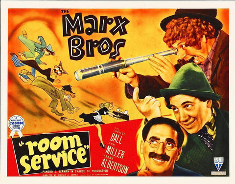 Marx Brothers - Room Service 03 White Modern Wood Framed Art Print with Double Matting by Hollywood Photo Archive