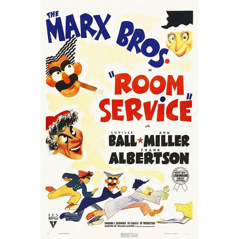 Marx Brothers - Room Service 04 Black Modern Wood Framed Art Print with Double Matting by Hollywood Photo Archive