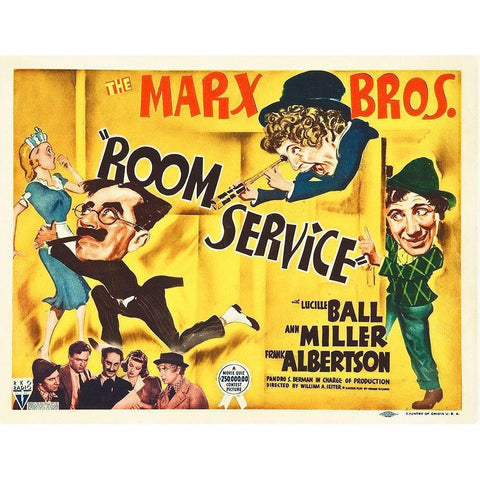 Marx Brothers - Room Service 05 Black Modern Wood Framed Art Print with Double Matting by Hollywood Photo Archive