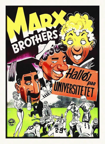 Marx Brothers - Swedish - Horse Feathers 02 White Modern Wood Framed Art Print with Double Matting by Hollywood Photo Archive