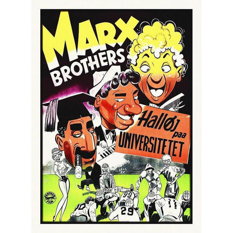 Marx Brothers - Swedish - Horse Feathers 02 White Modern Wood Framed Art Print by Hollywood Photo Archive