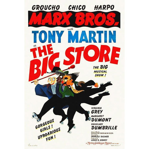 Marx Brothers - The Big Store 02 Gold Ornate Wood Framed Art Print with Double Matting by Hollywood Photo Archive