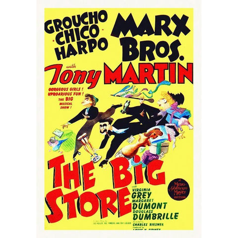 Marx Brothers - The Big Store 05 White Modern Wood Framed Art Print by Hollywood Photo Archive