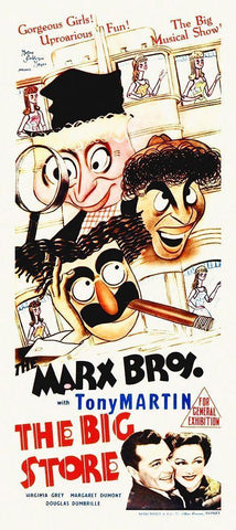 Marx Brothers - The Big Store 06 Black Ornate Wood Framed Art Print with Double Matting by Hollywood Photo Archive