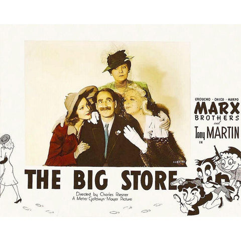 Marx Brothers - The Big Store 07 White Modern Wood Framed Art Print by Hollywood Photo Archive