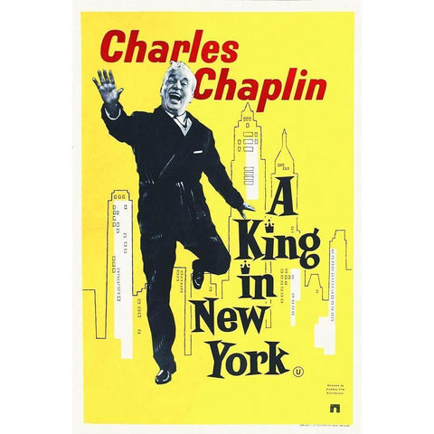 Charlie Chaplin - A King in New York, 1957 Gold Ornate Wood Framed Art Print with Double Matting by Hollywood Photo Archive