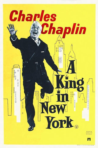 Charlie Chaplin - A King in New York, 1957 White Modern Wood Framed Art Print with Double Matting by Hollywood Photo Archive