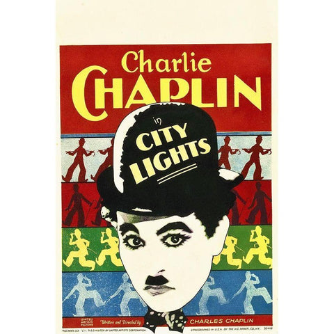 Charlie Chaplin - City Lights 1931 Black Modern Wood Framed Art Print with Double Matting by Hollywood Photo Archive