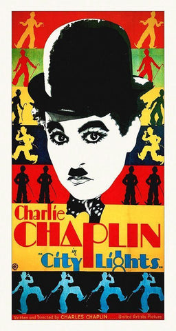 Charlie Chaplin - City Lights, 1931 White Modern Wood Framed Art Print with Double Matting by Hollywood Photo Archive