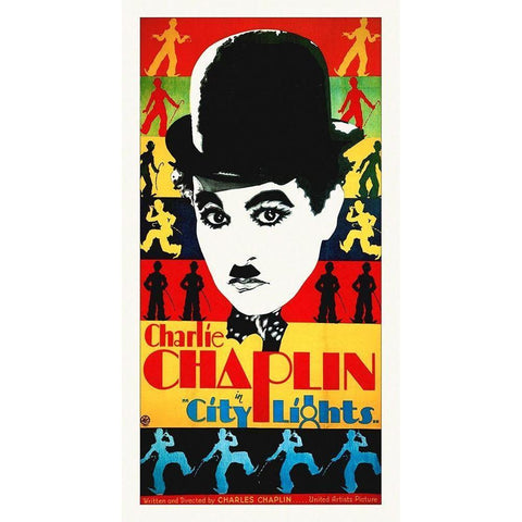 Charlie Chaplin - City Lights, 1931 White Modern Wood Framed Art Print by Hollywood Photo Archive