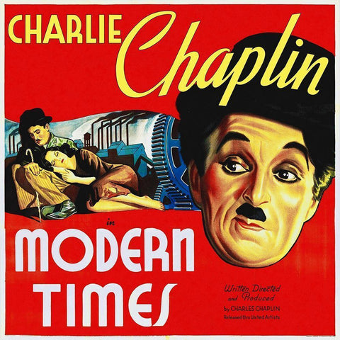 Charlie Chaplin - Modern Times, 1936 Gold Ornate Wood Framed Art Print with Double Matting by Hollywood Photo Archive