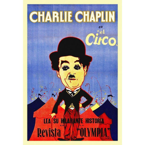 Charlie Chaplin - Spanish - Circus, 1928 Black Modern Wood Framed Art Print with Double Matting by Hollywood Photo Archive