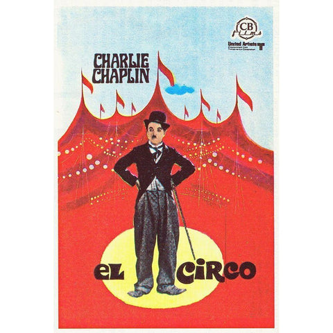 Charlie Chaplin - Spanish - The Circus, 1928 Gold Ornate Wood Framed Art Print with Double Matting by Hollywood Photo Archive