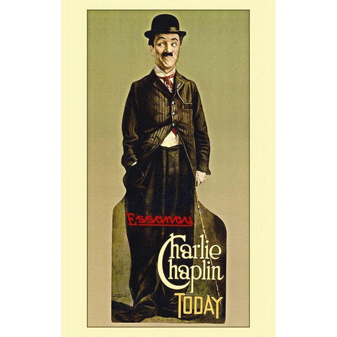 Charlie Chaplin - Stock Gold Ornate Wood Framed Art Print with Double Matting by Hollywood Photo Archive