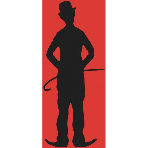 Charlie Chaplin - Stock Silhouette White Modern Wood Framed Art Print by Hollywood Photo Archive