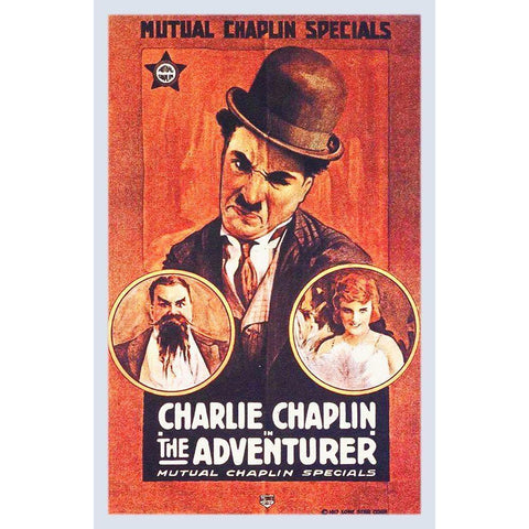 Charlie Chaplin - The Adventurer, 1917 Black Modern Wood Framed Art Print with Double Matting by Hollywood Photo Archive