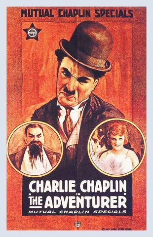 Charlie Chaplin - The Adventurer, 1917 White Modern Wood Framed Art Print with Double Matting by Hollywood Photo Archive