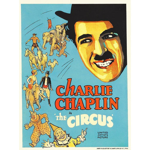 Charlie Chaplin - The Circus, 1928 Black Modern Wood Framed Art Print with Double Matting by Hollywood Photo Archive