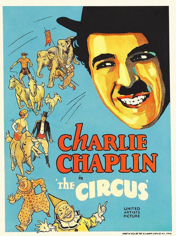 Charlie Chaplin - The Circus, 1928 Black Ornate Wood Framed Art Print with Double Matting by Hollywood Photo Archive