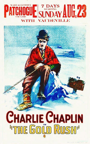 Charlie Chaplin - The Gold Rush, 1925 White Modern Wood Framed Art Print with Double Matting by Hollywood Photo Archive