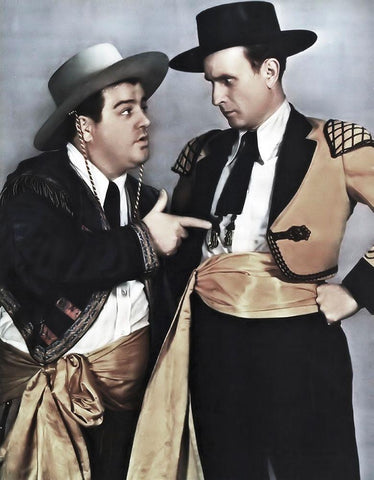 Abbott and Costello White Modern Wood Framed Art Print with Double Matting by Hollywood Photo Archive