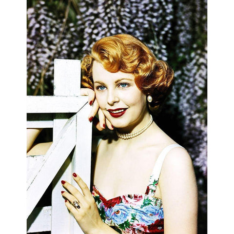 Alene Dahl White Modern Wood Framed Art Print by Hollywood Photo Archive