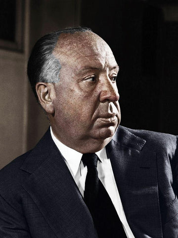 Alfred Hitchcock Black Ornate Wood Framed Art Print with Double Matting by Hollywood Photo Archive