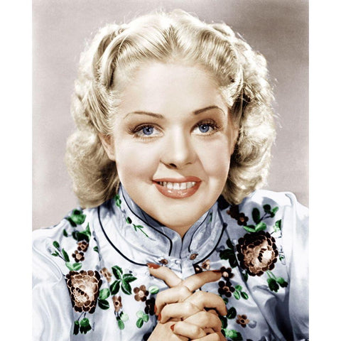 Alice Faye Black Modern Wood Framed Art Print with Double Matting by Hollywood Photo Archive