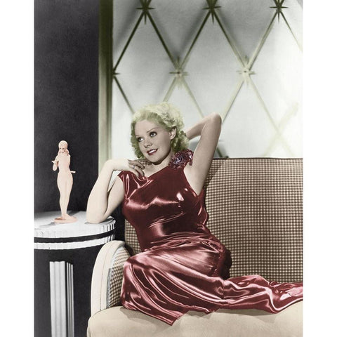 Alice Faye Black Modern Wood Framed Art Print with Double Matting by Hollywood Photo Archive