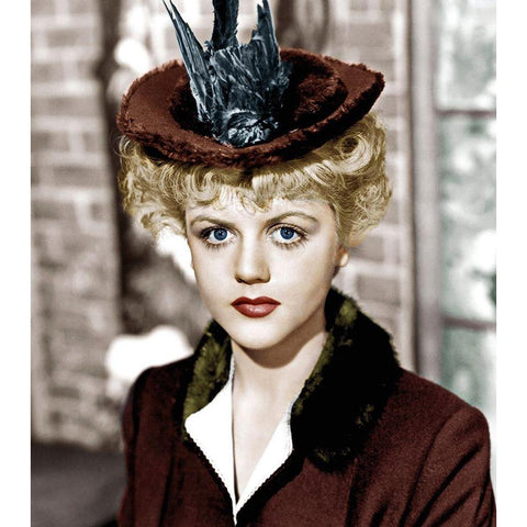 Angela Lansbury Black Modern Wood Framed Art Print with Double Matting by Hollywood Photo Archive