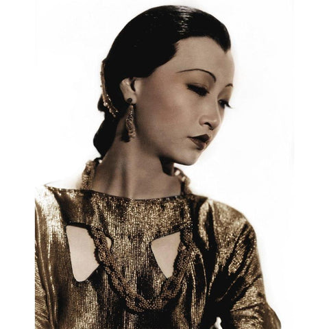 Anna May Wong Gold Ornate Wood Framed Art Print with Double Matting by Hollywood Photo Archive