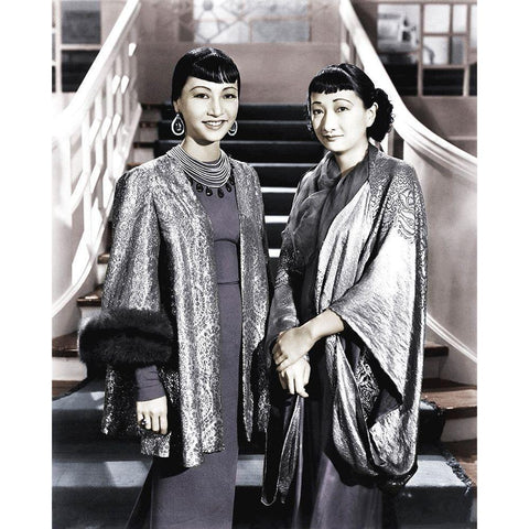 Anna May Wong Black Modern Wood Framed Art Print with Double Matting by Hollywood Photo Archive