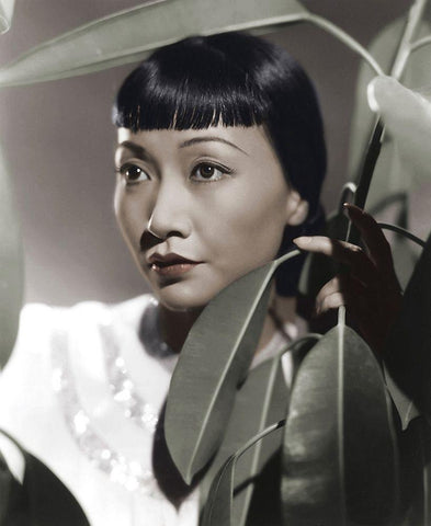 Anna May Wong White Modern Wood Framed Art Print with Double Matting by Hollywood Photo Archive