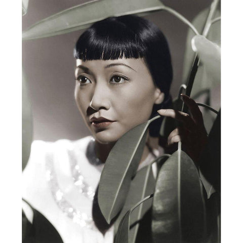 Anna May Wong Gold Ornate Wood Framed Art Print with Double Matting by Hollywood Photo Archive