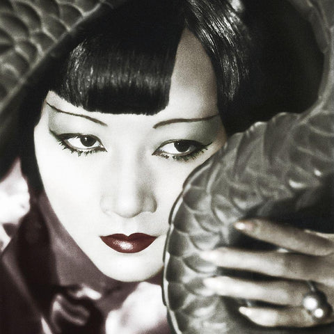 Anna May Wong Black Modern Wood Framed Art Print with Double Matting by Hollywood Photo Archive