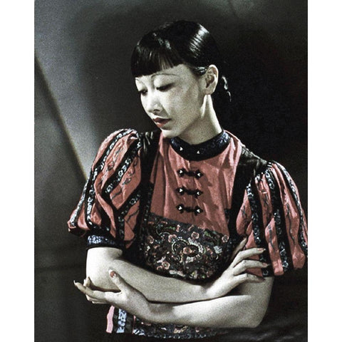 Anna May Wong White Modern Wood Framed Art Print by Hollywood Photo Archive