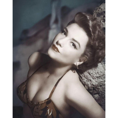 Anne Baxter White Modern Wood Framed Art Print by Hollywood Photo Archive