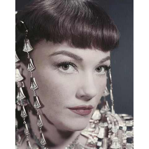 Anne Baxter Black Modern Wood Framed Art Print by Hollywood Photo Archive