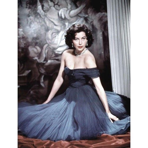 Ava Gardner - The Barefoot Contessa Black Modern Wood Framed Art Print with Double Matting by Hollywood Photo Archive