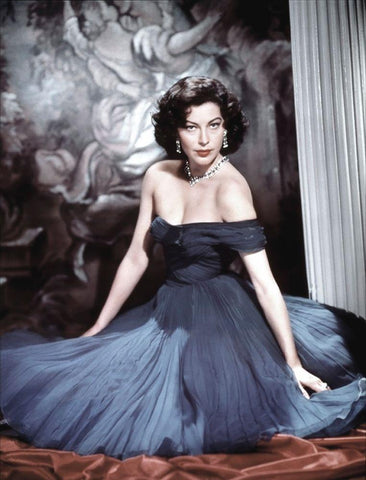 Ava Gardner - The Barefoot Contessa Black Ornate Wood Framed Art Print with Double Matting by Hollywood Photo Archive