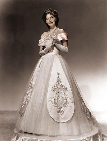 Ave Gardner Black Ornate Wood Framed Art Print with Double Matting by Hollywood Photo Archive