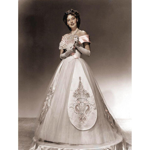 Ave Gardner Black Modern Wood Framed Art Print with Double Matting by Hollywood Photo Archive