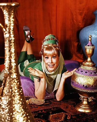 Barbara Eden Black Ornate Wood Framed Art Print with Double Matting by Hollywood Photo Archive