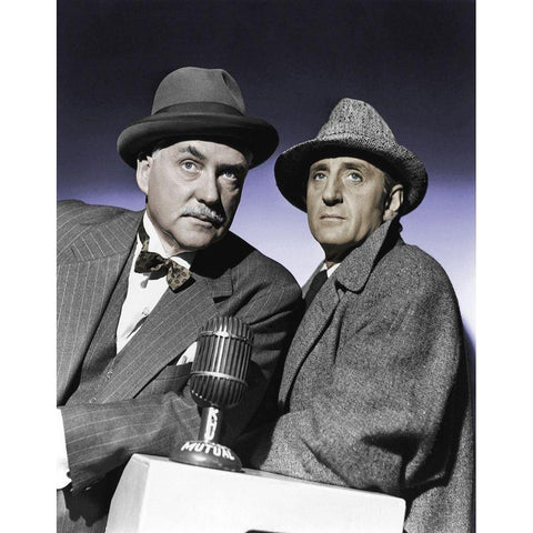 Basil Rathbone with Nigel Bruce Black Modern Wood Framed Art Print with Double Matting by Hollywood Photo Archive