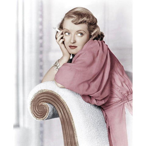 Bette Davis White Modern Wood Framed Art Print by Hollywood Photo Archive