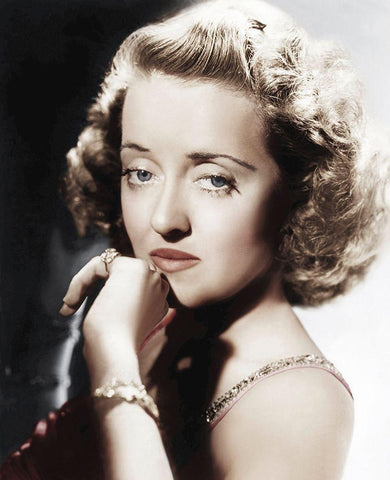 Bette Davis Black Ornate Wood Framed Art Print with Double Matting by Hollywood Photo Archive