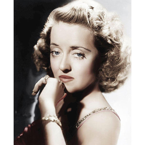 Bette Davis Black Modern Wood Framed Art Print with Double Matting by Hollywood Photo Archive